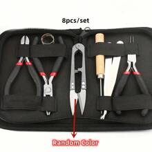 8pcs/Set,2pcs/Set Blck Senior Jewelry Making Tool Set, Includes Round Nose, Pointed Nose, And Wire Cutters, Non-Serrated Pliers For Beginners And Enthusiasts