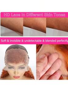 Ginger Transparent Lace Front Wigs 13x6 Curly Wigs For Black Women Ginger Curly Wig With Long Curly Wavy Wig 250% Densi - Ginger & Orange - View 3