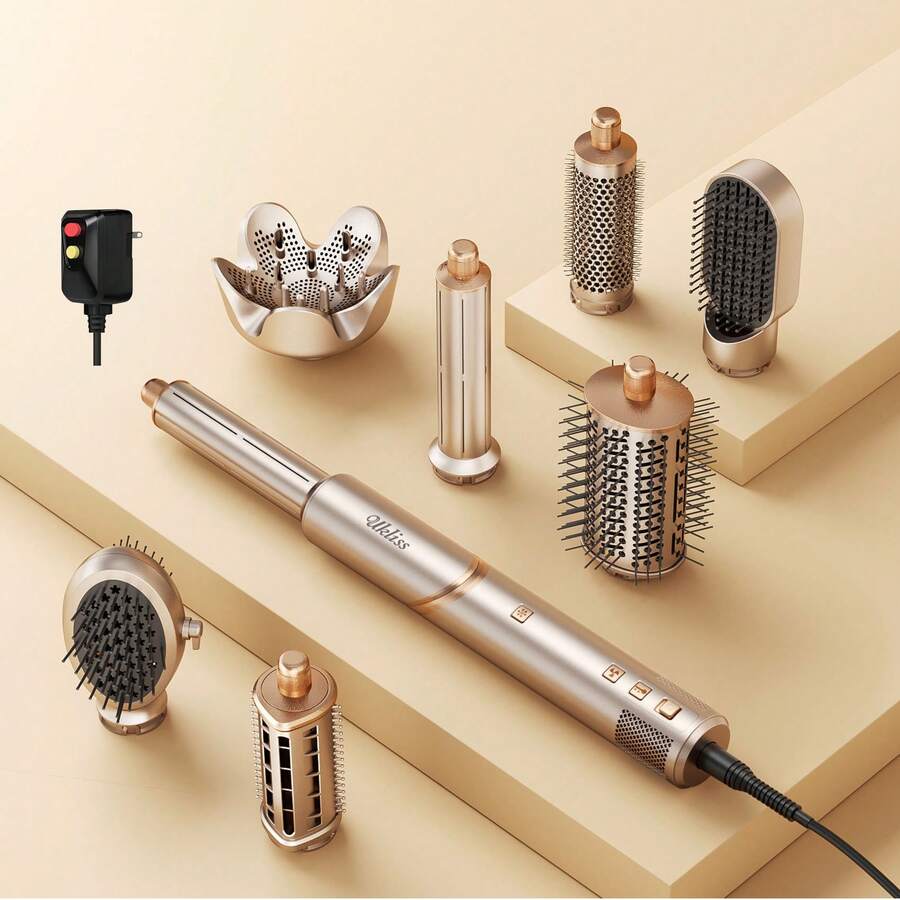 UKLISS Secador de aire caliente multifuncional 8 en 1 | Cepillo para el cabello portátil y plegable de alta velocidad para todo tipo de cabello - Tipo de Enchufe A USA (110-127V) - Ver 1