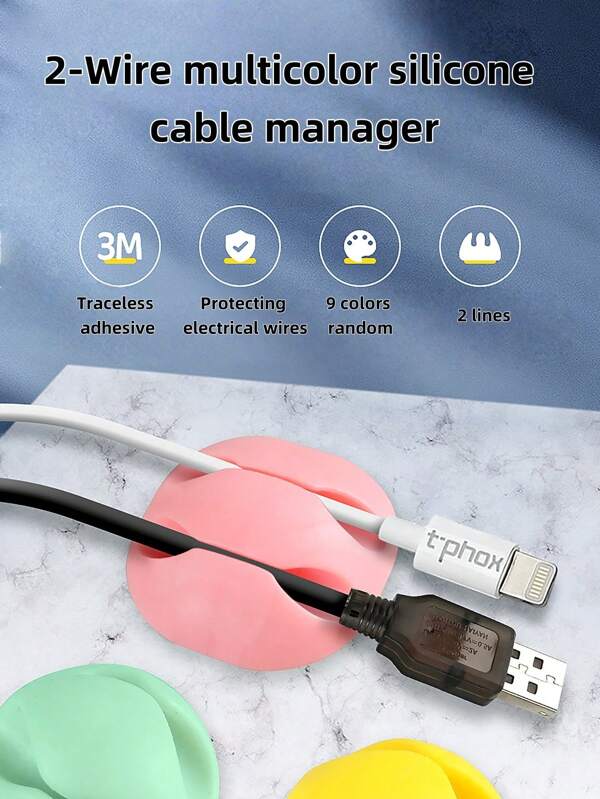 5PCS Cord Organizer Cable Data Cable Organizer Magnetic Cable Clips, Magnetic Desk Cable Clips, Slots Cable Clips - Cord Organizer, Cable Management, Cable Organizer Clips Cord Holder, Cable Organizer Cord Holder For Desk, Charging Cable Holder Cord Clips, Nightstand Cord Organizer Cable Management Wire Clip,Self Adhesive Cable Management For USB Cable/Power Cord/Wire, Car And Desk, Home And Office(Multiple Random Looks)