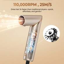 UKLISS 1 brosse à air chaud haute vitesse 8-en-1 | Outil de coiffure pliable pour un séchage rapide et des résultats de qualité salon