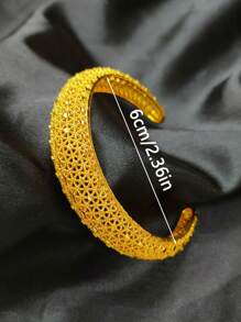 4Pcs Nigeria Copper Alloys Bangle Bracelet Jewelry India Africa Women Charm Luxury Bangles Anniversary Party Jewelry
