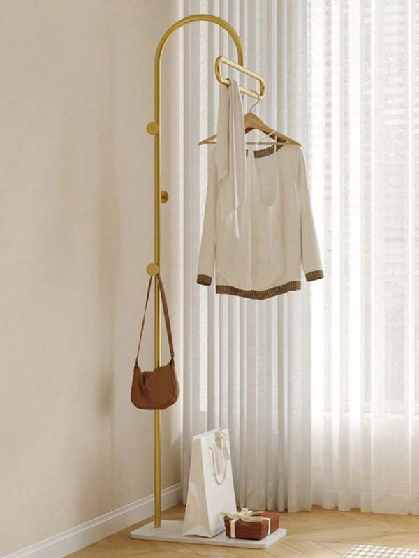 1 pieza Perchero de pie minimalista y lujoso, de color crema para sala de estar, dormitorio, entrada y pasillo