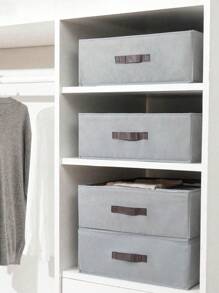 1pc- Gray Fabric Drawer-Type Separate Storage Box, Clothes And Trousers Separate Storage Box, Which Can Be Used To Store And Organize Underwear, Trousers And Ties, And The Wardrobe Drawer Styles Are Layered And Arranged In Baskets.