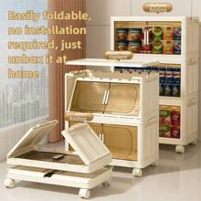 40cm Wide Pp Multi-Layer Detachable Folding Storage Cabinets, Bedroom Clothes Storage Cabinets, Children's Snacks Storage Cabinets, Kitchen Tableware Storage Cabinets Dust-Proof And Clean Storage.