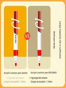 12/24/48/60 Colors Acrylic Marker Pens, Minimalist Design Suitable For Painting And Art Creation, Waterproof And Non-Bleeding, Washable For DIY Use On Fabric, Glass, Wood And Most Surfaces - Multicolor - View 3