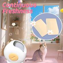 6pcs Self-Cleaning Cat Litter Box Deodorizer Gel, Compatible With Automatic Litter Box, Cat Litter Deodorizer - Yellow - View 2
