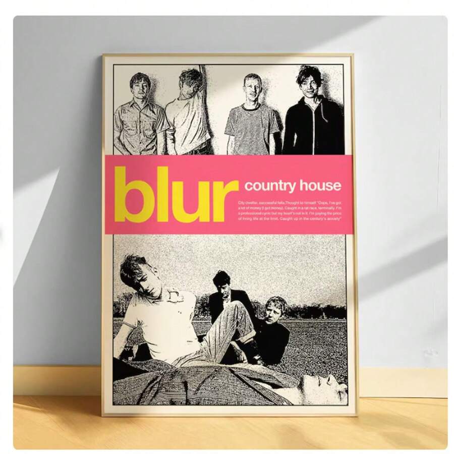 1PC Wall Art Blur Fanart Poster, Britpop Poster, Alternative Rock Poster, 90s Music Poster, Digital Art Print-Canvas Painting Art Summer VacationCanvas Painting - For Home Decor Enthusiasts - Room Decoration Decor For Home Gifts, Living Room, Bathroom, Bedroom,Kitchen (No Frame) - Multicolor - View 1
