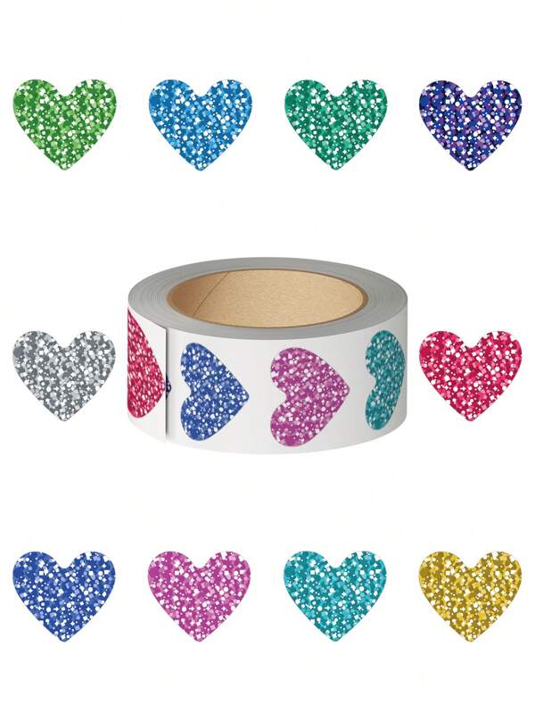 1roll/500pcs Love Roll Stickers Love Decorative Material Stickers For Handbook Diary Guitar Skateboard Mug Phone Case Decorative Material Stickers