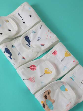4pcs/Set Newborn Baby Bellyband, Comfortable & Warm Infant Abdominal Belt, Suitable For Keeping Baby's Stomach Warm To Prevent From Catching A Cold, Breathable & Comfortable & Soft, Great For Baby Shower Gift, Outdoor Use, Etc. Love Valentine