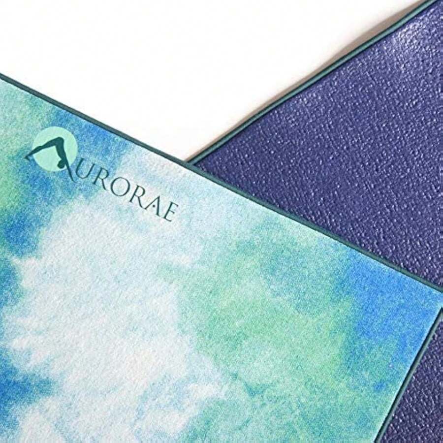 AURORAE Synergy 2in1 Hot Yoga Mat With Integrated Non Slip Microfiber Towel.No Slipping No Bunching/Odor Patent Protected, Machine Washable - 1 - View 1