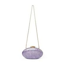 2025 Spring Fashion Bridal Clutch, European & American Style Acrylic Glossy Evening Bag, Ellipse One Shoulder Crossbody Bag