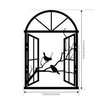 1 件艺术装饰金属窗鸟雕塑，铁艺墙画，适用于客厅、露台、阳台 - 室内/室外花园围栏装饰壁画，户外装饰 - 彩色 - 查看 6