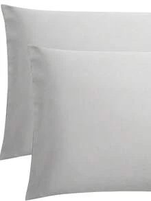枕套 50x70cm 两件套，柔软枕套，带拉链，抗皱枕套，颜色多样 - 淺灰色 - 查看 2