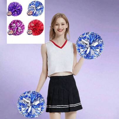 2 chiếc hoa Pom-Pom cổ vũ, hoa tay khiêu vũ cổ vũ, hoa tay chơi thể thao