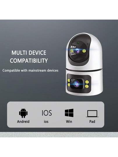 2MP+2MP Dual Lens WiFi Security Camera, Supports AI Human Tracking, Night Vision Two Way Audio, Home Perfect view 6