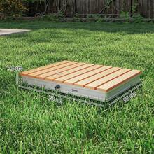Outsunny 便攜式花園淋浴器，4 米高度可調戶外淋浴，帶可調節噴水嘴，防紫外線和霜凍，適用於桑拿、露營，70x55 厘米，木質效果 - 棕色 - 查看 3