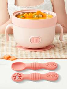 3 Piecesbaby And Toddler Feeding Training Bowl, Baby Silicone Suction Mat And Bowl, Anti-Drop And Anti-Scald Baby Feeding Bowl, For Daily Use