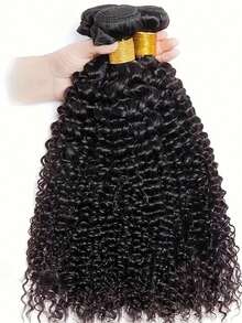 Afro Kinky Curly Bundles 1/3/4PCS Human Hair Extensions 100% Unprocessed Virgin Human Hair Weave Bundles Jerry Curly Human Hair Bundles - Multicolor - View 7