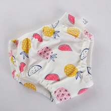 3 pièces Couches en tissu souples et mignonnes avec imprimé de fruits, réutilisables et lavables, culottes d'apprentissage pour bébé, convient aux nourrissons et bambins de 9 mois à 3 ans, pour filles et garçons en cours de propreté