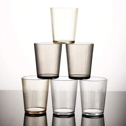 1pc/3pcs/5pcs Acrylic Plastic Shatter-Proof Water Cups, Beverage Cups, Coffee Cups For Bar & Restaurant