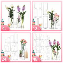 4/12/24/48pcs Clear Glass Cylinder Vases, 4, 6, 8, 10 Inch Tall Cylinder Vases For Centerpieces, Glass Flower Vase, Hurricane Floating Candle Holder Vase For Table Shelf, Party, Wedding, Home Decor E-I-D, Mother's Day Decor - Clear - View 2