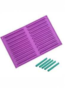 1 pieza/2 piezas Molde de silicona antiadherente - y fácil de desmoldar, apto para panqueques, chocolates, galletas, jabón, etc. - Herramientas DIY rosa y moradas, moldes de chocolate largos, moldes de jabón artesanal, bandejas, multifuncional