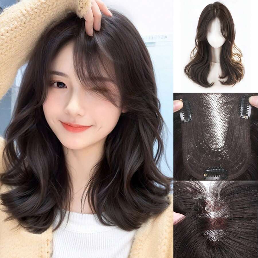 No Need To Wear A Hair Net Wig For Women, Fluffy Curly Hair On The Top Of The Head, Thin Hair Growth, White Hair Cover, Full Head Cover
