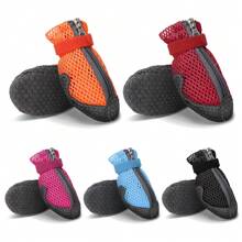 Scarpe estive in in rete per cani, confortevoli, traspiranti, con suola morbida antiscivolo e chiusura lampo, adatte a cuccioli e cani di piccola taglia