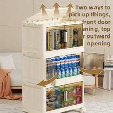 40cm Wide Pp Multi-Layer Detachable Folding Storage Cabinets, Bedroom Clothes Storage Cabinets, Children's Snacks Storage Cabinets, Kitchen Tableware Storage Cabinets Dust-Proof And Clean Storage.
