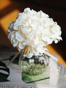 1/6 PCS/10/20/50pcs（带铁丝）人造花绣球花束茎丝叶喷雾仿新娘花束枝绿叶茎丝塑料植物花卉适用于家庭派对婚礼装饰情人节、新年装饰