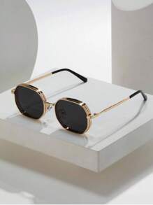 Nouvelles lunettes de mode rétro géométriques, monture en métal simple et élégante de haute qualité. Lunettes punk convenant pour le port quotidien décontracté, les fêtes, la photographie de rue, les défilés de mode