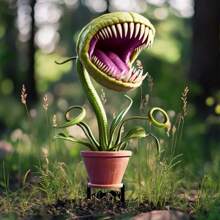 2D Whimsical Carnivorous Plant Garden Sign - Acrylic Outdoor Decor For Indoor Potted Plants, Bonsai, Yard And Lawn - Adorable Pitcher Plant Design, Perfect For Home And Garden Decor, Birthday, Garden Decor With Intricate Detailing