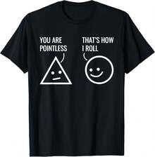 Camiseta divertida "Eres inútil, así es como ruedo" con juego de palabras de matemáticas - Negro - Ver 1