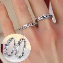 1 Stück minimalistischer & vintage Kombination Stapelring Set, vielseitig für den täglichen Gebrauch von Frauen