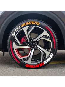 8pcs Set Letter Tire Decals, PVC Soft Rubber Tire Stickers, Personalized 3D Tire Decals, Fit For All Vehicles, Sports Car Decoration