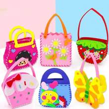 5pcs Children's Knitting Handmade Yarn Painting, Cartoon Animal Diy Making Material Toy Stickers, The Best Birthday Gift For Boys And Girls Random Accessory Color,Christmas Gifts, Holiday Gifts