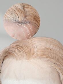 万圣节服装假发 13X4 蕾丝前假发，带婴儿头发合成纤维，日本进口，28 英寸多色卷发合成纤维耐热假发弹力网帽，适合所有人日常聚会，高品质女士自然美丽合成柔软假纤维头发