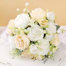Bridal Bouquet, Elegant Artificial Flower Bouquet Fake Flowers Bouquet Wedding Supplies