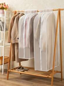 1pc Clothes Dust Cover Garment Hanging Bag, 3D Household Clothes Dust Proof Cover Full Wrap Thickened Organizer Bag, Semi-Transparent Plastic Garment Bag