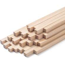 New Square Wooden Dowels, Wood Dowel Rods 5/16" X 15", 30 PCS Square Wooden Sticks For Crafts, Wood Strips For Crafting, Unfinished Hardwood Sticks For Woodworking, Model Making, Home Dr - 5 16*15-30PCS - View 1