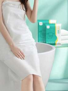 便携式一次性浴巾，更大更厚，独立包装，柔软亲肤，舒适，吸水性强，适合商务旅行、居家、健身房、办公室、度假和露营，毛巾，浴巾，身体清洁毛巾 - 白色 - 查看 5