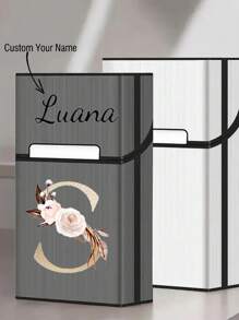 1pc Personalized Cigarette Case With Customized Engraved Text - Ideal Gift For Father, Boyfriend Or Groom - Fashionable Men's Accessory