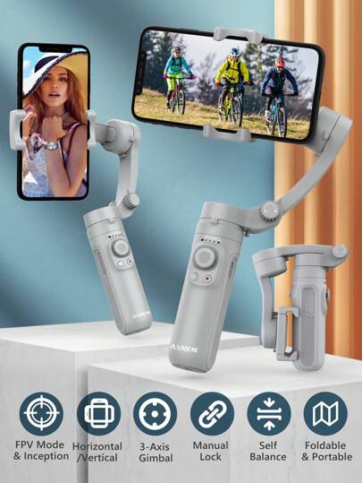 AXNEN AXNEN 3-Axis Foldable Smartphone Handheld Gimbal Cellphone Video Record Vlog Stabilizer For Smartphone