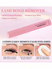 [DIY Eyelash Glue Set] DIY Eyelash Extension Makeup Tools, Eyelash Glue Set Includes Tweezers And Eyelash Remover - Pink - View 2