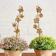1 件乡村爱情花园金属装饰 - 心形花卉设计，适合母亲节、复活节、圣诞节 | 送给朋友、阳台、露台或花园装饰的完美礼物 | 浪漫花园装饰 | 金属装饰，花园装饰