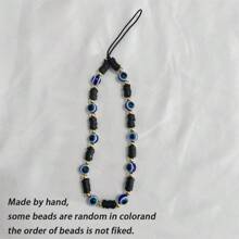 1 pieza Cordón para smartphone de cerámica suave con cuentas de ojo azul y ojo maligno de moda, adecuado como regalo para cualquier festividad