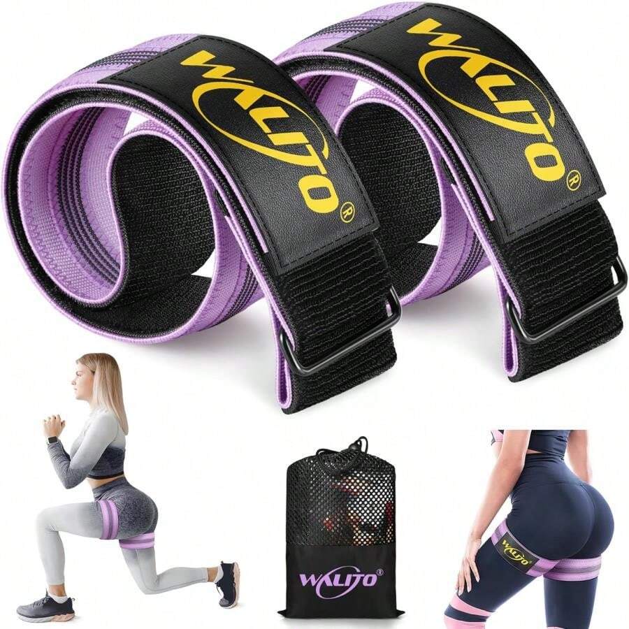 BFR Booty Bands For Women Glutes - Blood Flow Restriction Bands With Weekly Plan For Legs, Butt &Amp; Hip Building, Occlusion Bands For Workouts, Best Fabric Bands For Squat Butt &Amp; Thigh - Purple Bands - View 1