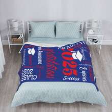 Personalized Graduation Gifts Blanket With Name School, Custom Class Of 2025 Graduation Blankets For Him Her Customized Grad Throw Blanket For High School College - Color 04 - View 2