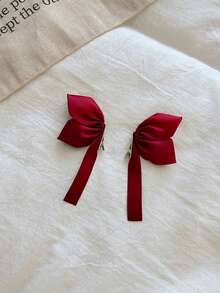 2pcs/4pcs 3D Bow Hair Clips, Cute Bangs Clips Decorative Hair Accessories, Bride Wedding Hair Clips, Christmas Hair Clips Claw Clips Hair Claws Hair Barrettes, Bows, Classy, Winter Outfit Women - Multicolor - View 5